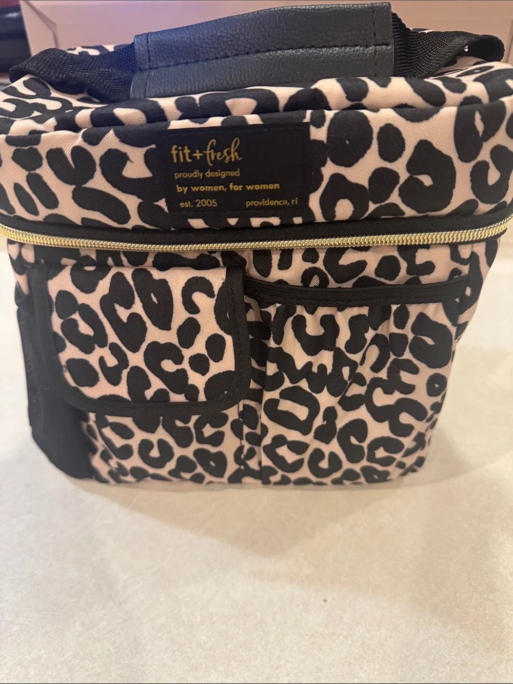 Fit + Fresh Leopard Print Insulated Lunch Bag